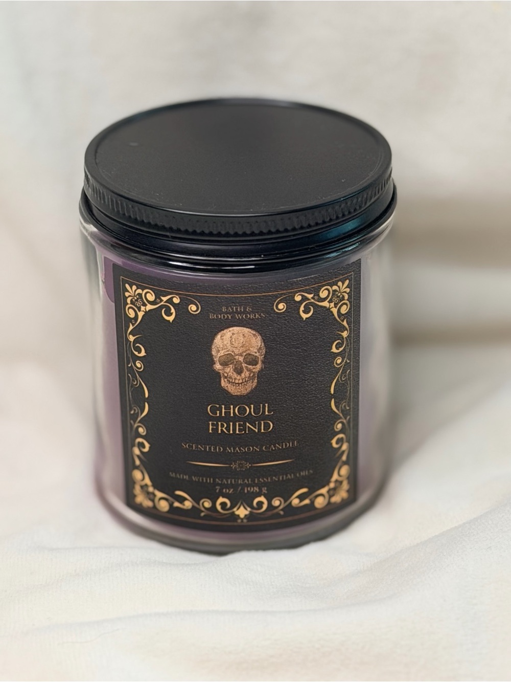 Bath & Body Works Ghoul Friend 7 oz Candle Skull Label Halloween Goth Decor NWT⁠